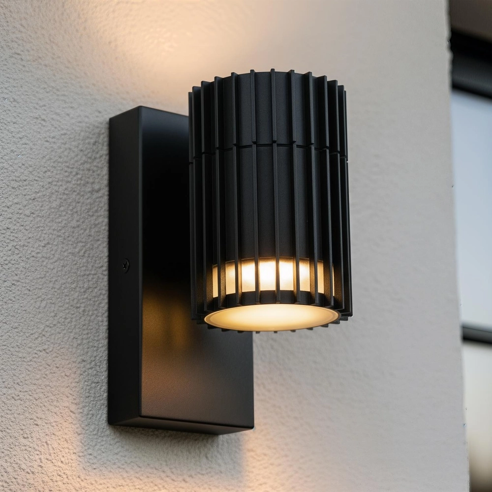 Black wall lamp Timbala single Lucide 5411212113900