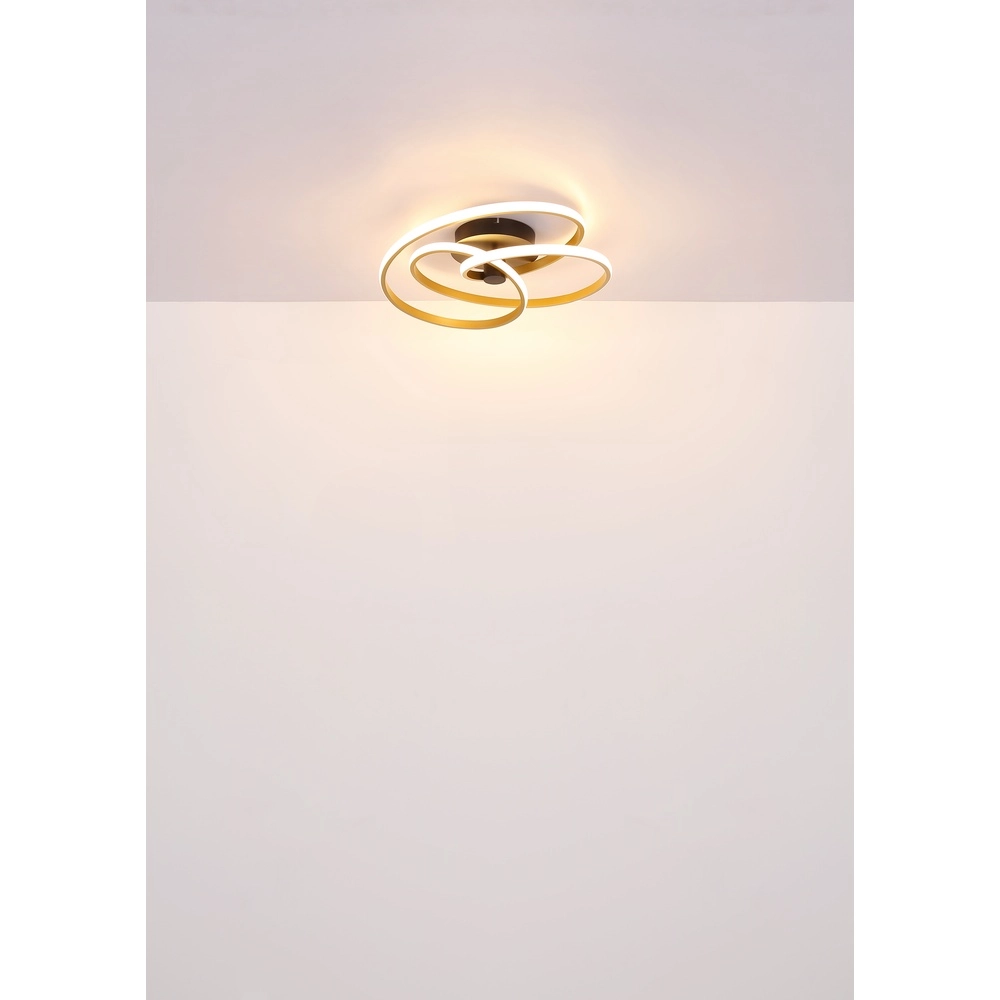 Modern ceiling lamp Glyxar black with gold Globo 9007371450787