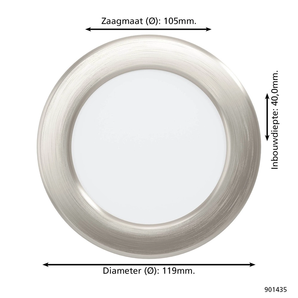 IP44 recessed lamp Fueva 6-Z Zigbee - stainless steel - Ø 12cm Eglo 9008606331031