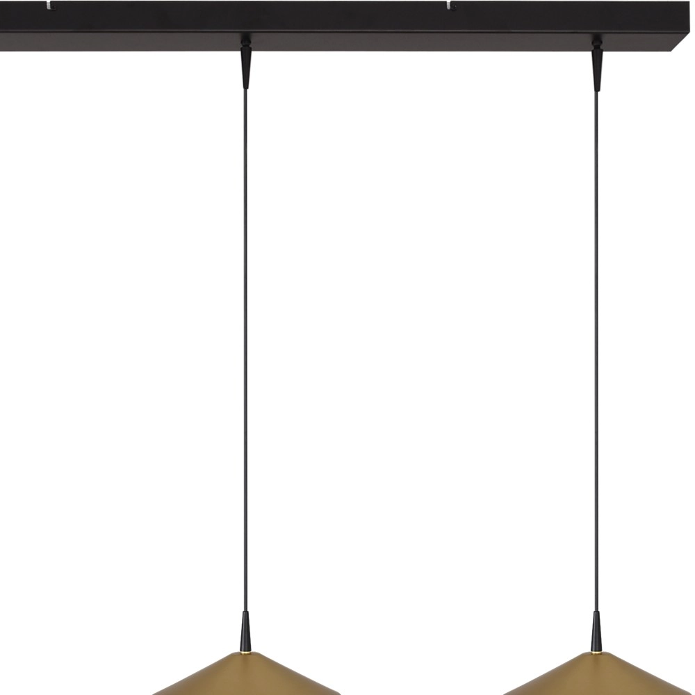 3-light pendant lamp Ceppo black with gold Ø 22cm Masterlight 8718121358437