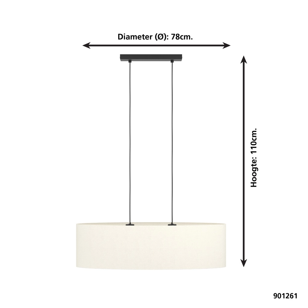 Dining room pendant lamp Febres 78cm - sand Eglo 9008606312771
