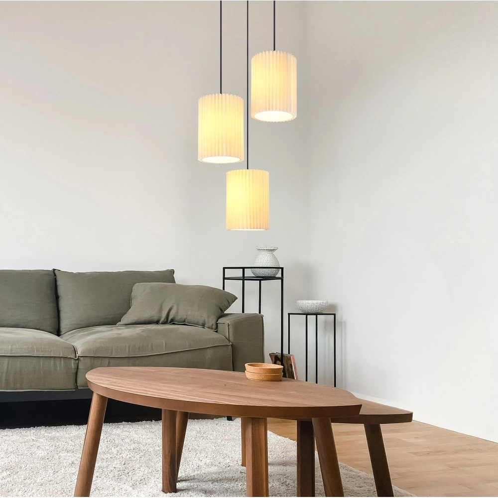 3-light pendant lamp Page black with white round Globo 9007371525607