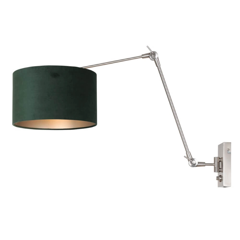 Adjustable wall lamp Prestige Chic with green velvet