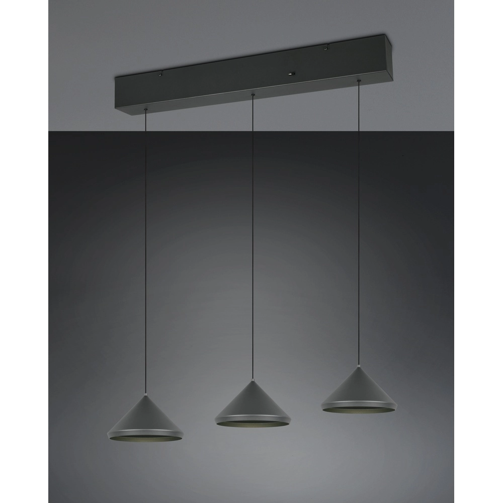 3-light pendant lamp Laguna black Trio 4017807667646