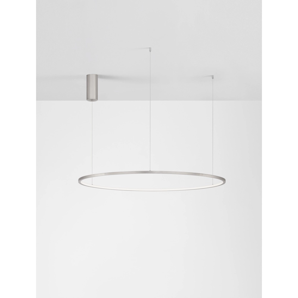 Round pendant lamp Tarquin silver grey Ø 100cm