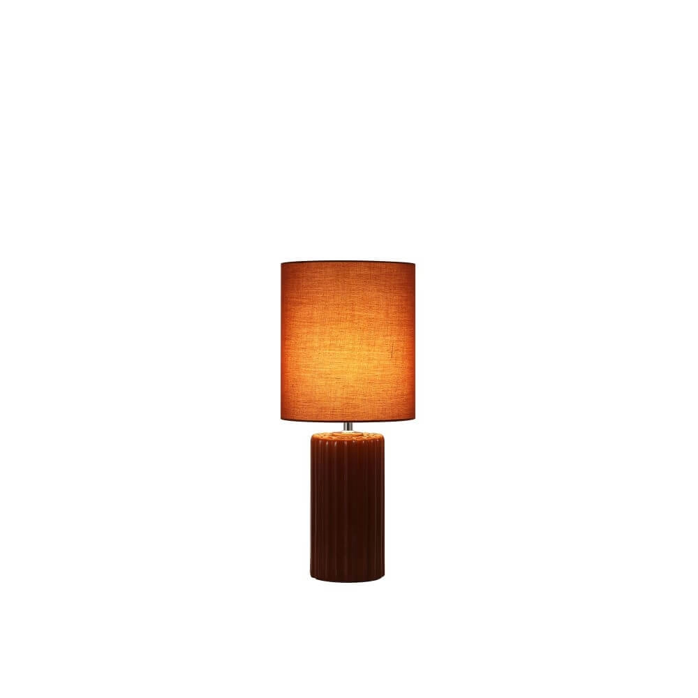 Orange table lamp Groove ceramic