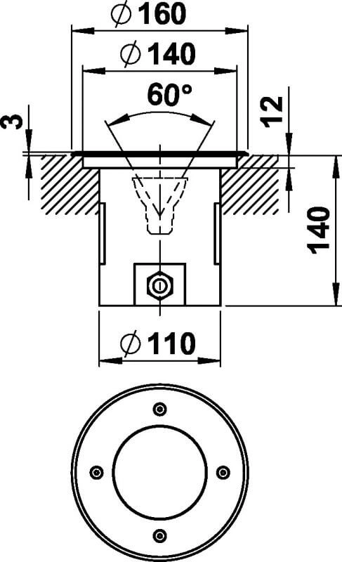 Stainless steel ground spot Correl 16cm - IP67 Albert 4007235921892