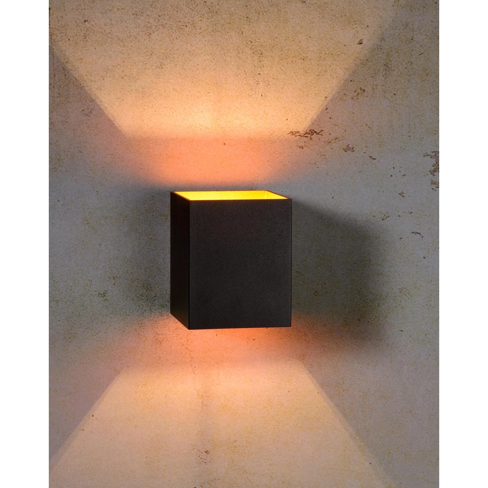 Wall lamp Xera 8cm black Lucide 5411212233660