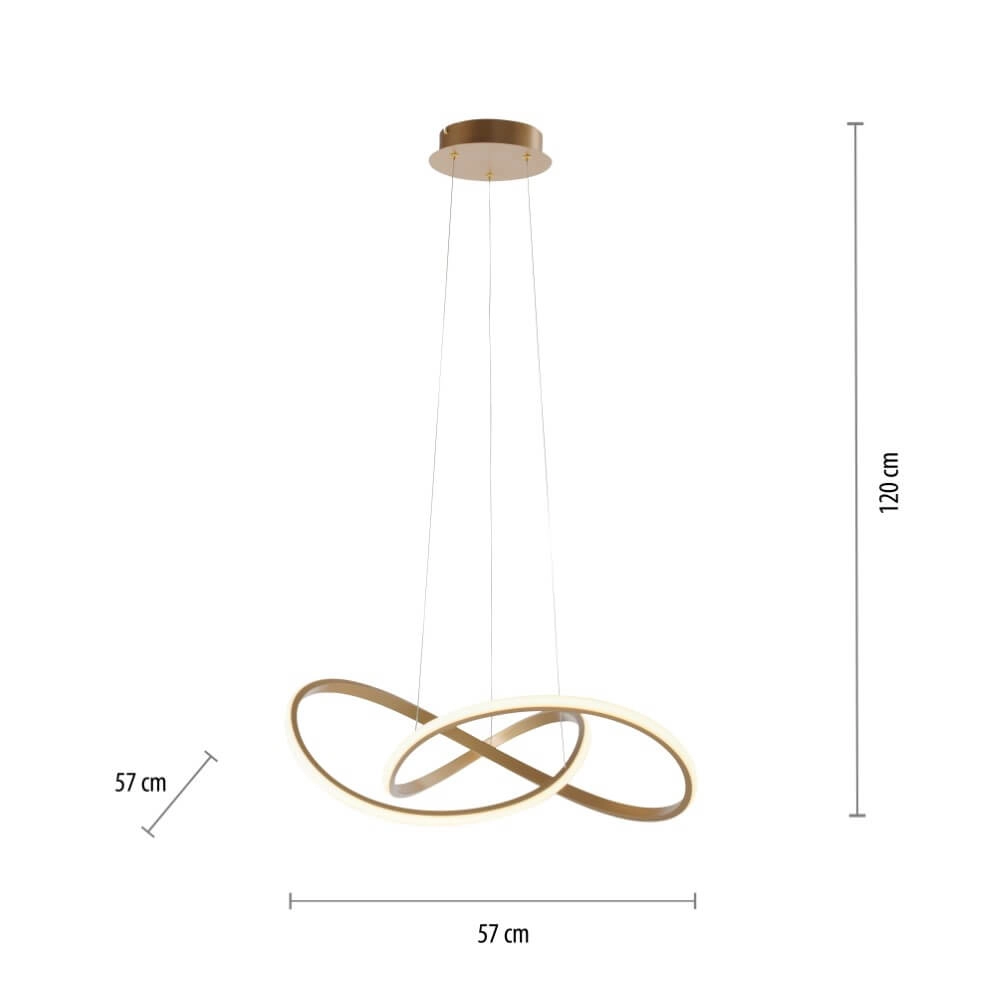Pendant lamp Maria brass Just Light 4043689985578