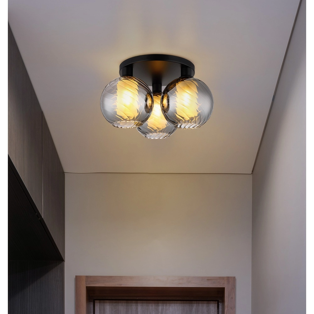 3-light ceiling lamp Ulf Black Globo 9007371525713