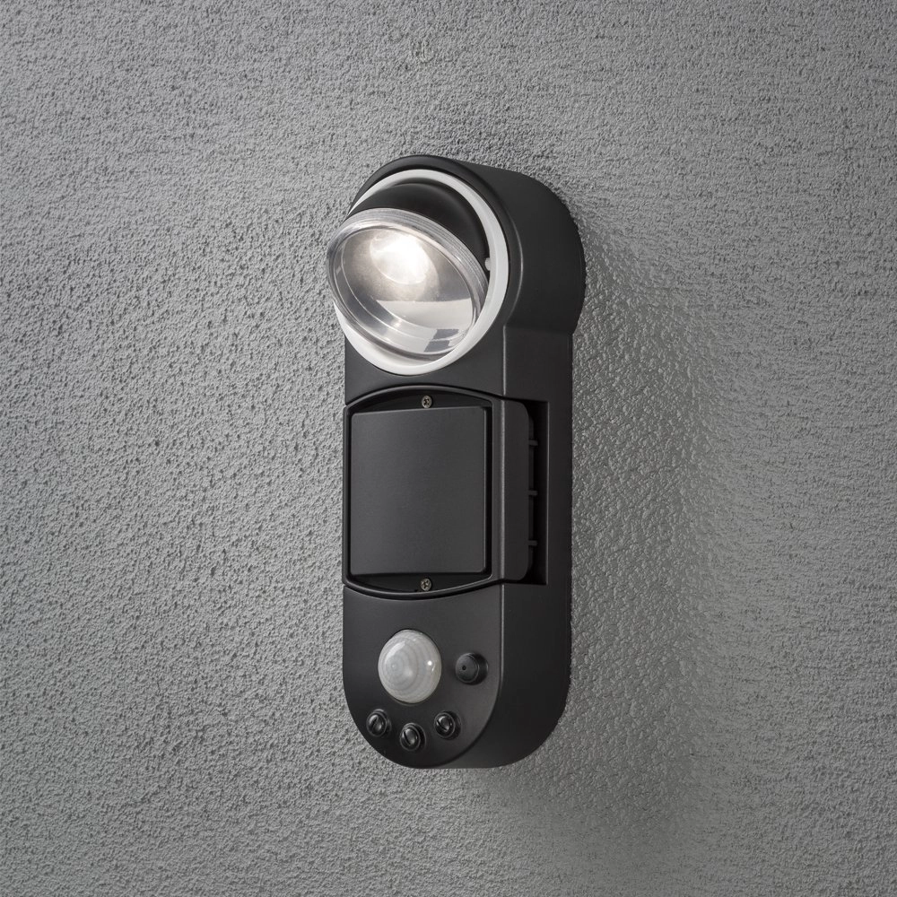 Wall spotlight Prato 10cm black with motion sensor KonstSmide 7318307696752