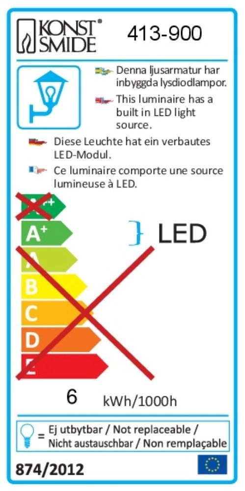 LED wall spot Vega for outside KonstSmide 7318304139009