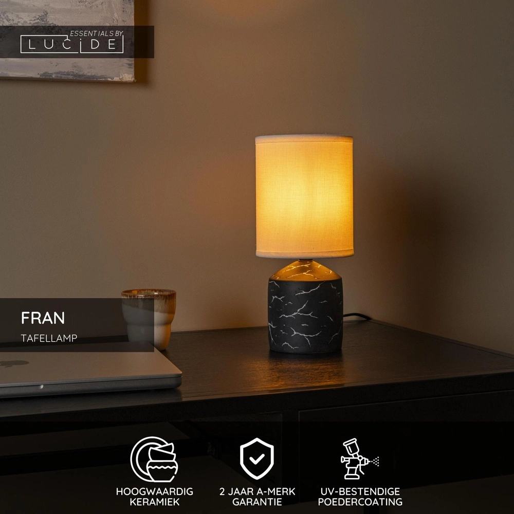 Table lamp Fran Black Lucide 5411212470324