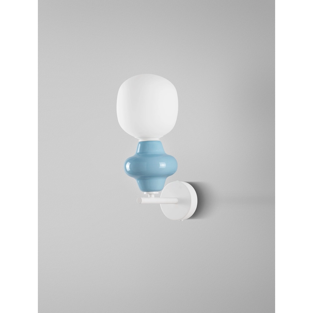 Wall lamp Clio blue ceramic with white glass Lyora 5212017461360