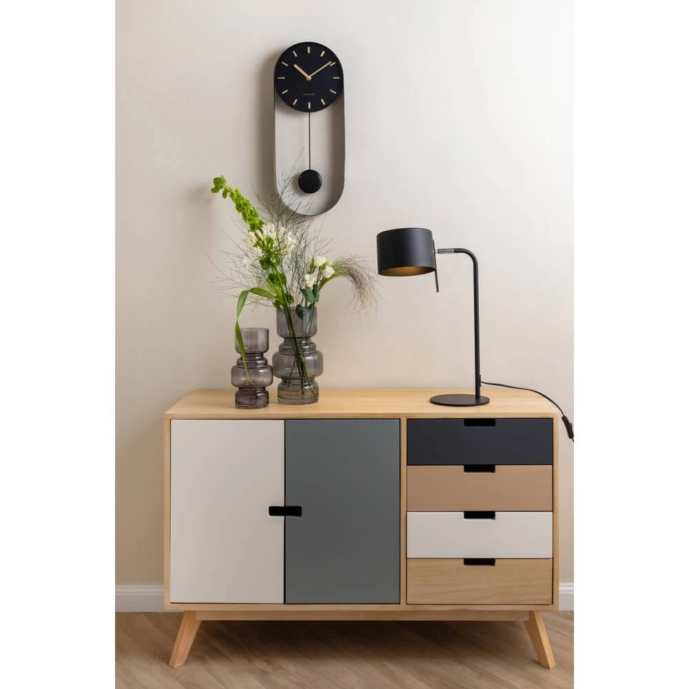 Wall Clock Pendulum Charm black - Ø 20 x 50cm Karlsson 8714302657337