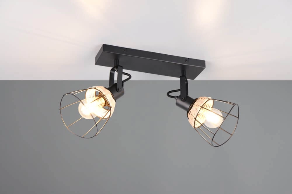 Black ceiling lamp Jerome Design 2-light Trio 4017807637700