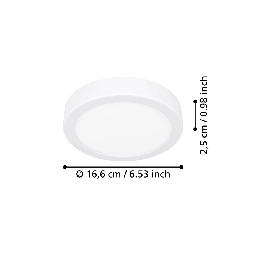 Led ceiling light Fueva 6 round - white - Ø 16,6cm Eglo 9008606330140