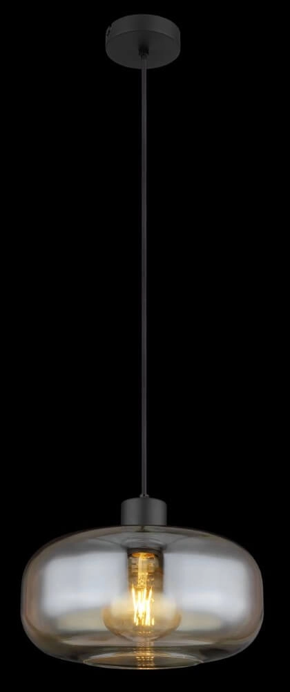 Black pendant lamp Giuseppe Amber glass Globo 9007371444212