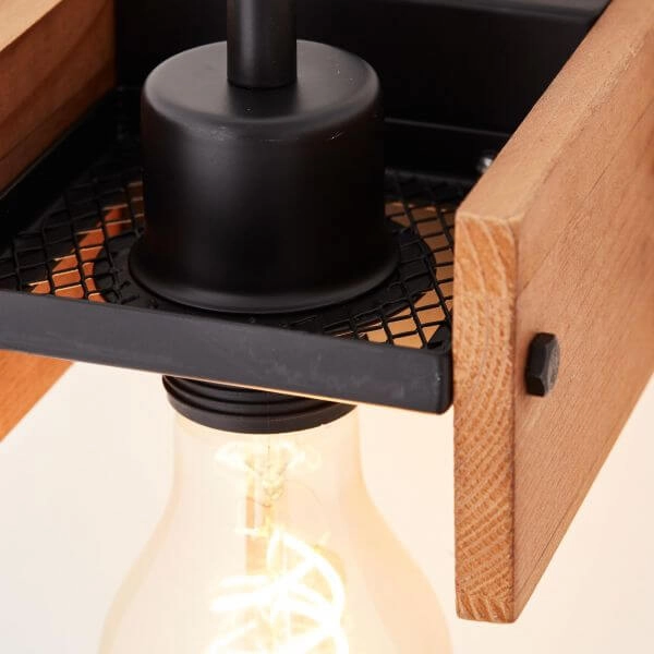 Ceiling lamp Calandra wood brown with black Brilliant 4004353394423