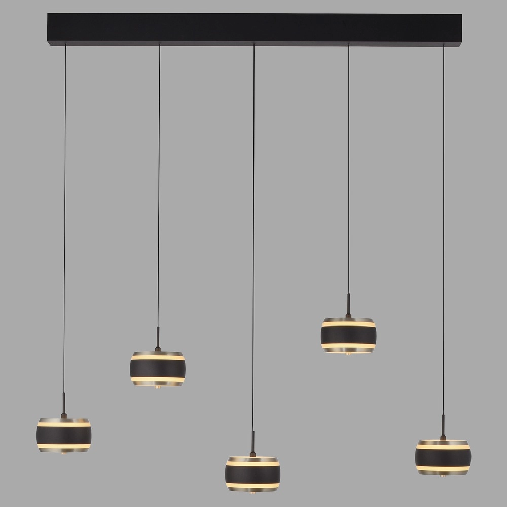 5L dining table pendant lamp Pure Falling Rings black pearl