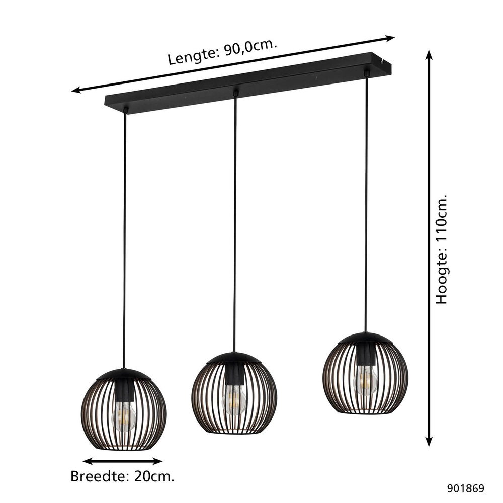 Pendant lamp Almanzora 3-light Eglo 9008606360338