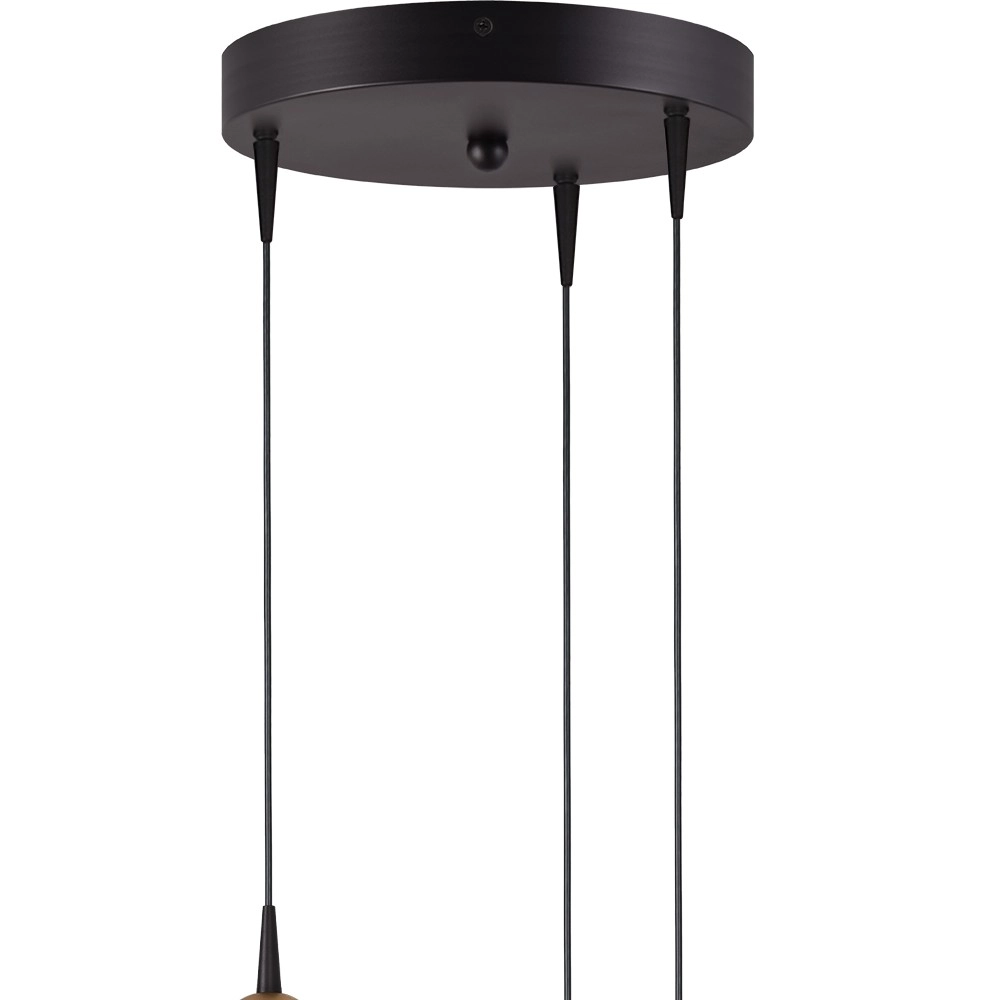 3-light pendant lamp Talana black with gold Ø 17cm DTW Masterlight 8718121348629