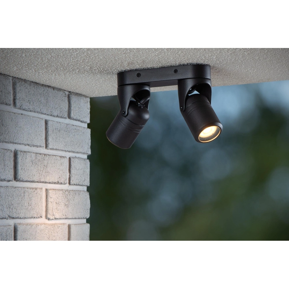 Ceiling spotlight Niort Double Black Lucide 5411212144393