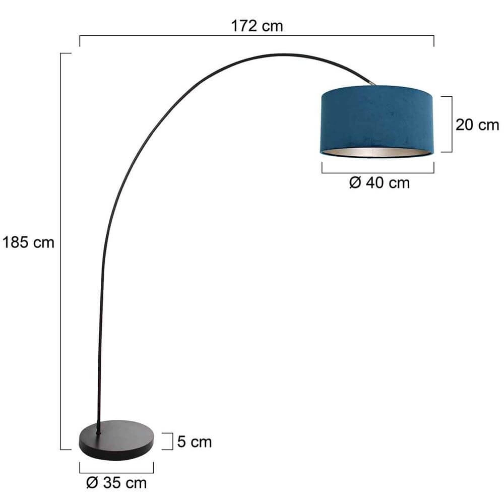 Arc lamp Solva black with blue hood Steinhauer 8712746174748