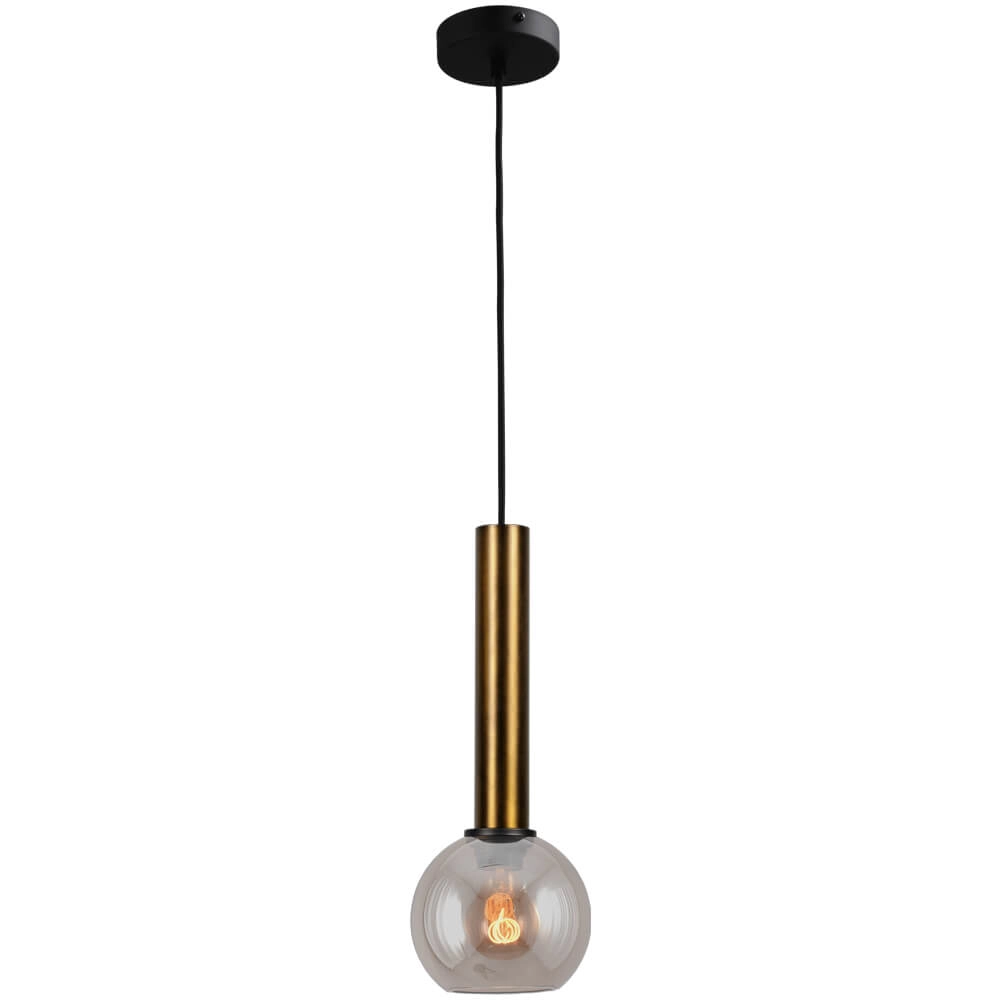 Hanging lamp Ø 15cm Bella 2 Antique brass with gold glass