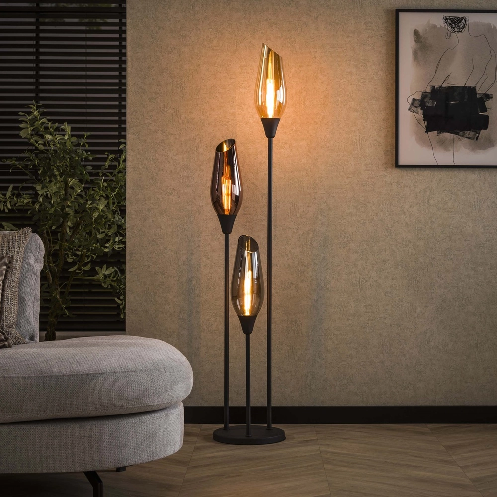 Glass floor lamp Cocoon 3x E27 - 168cm