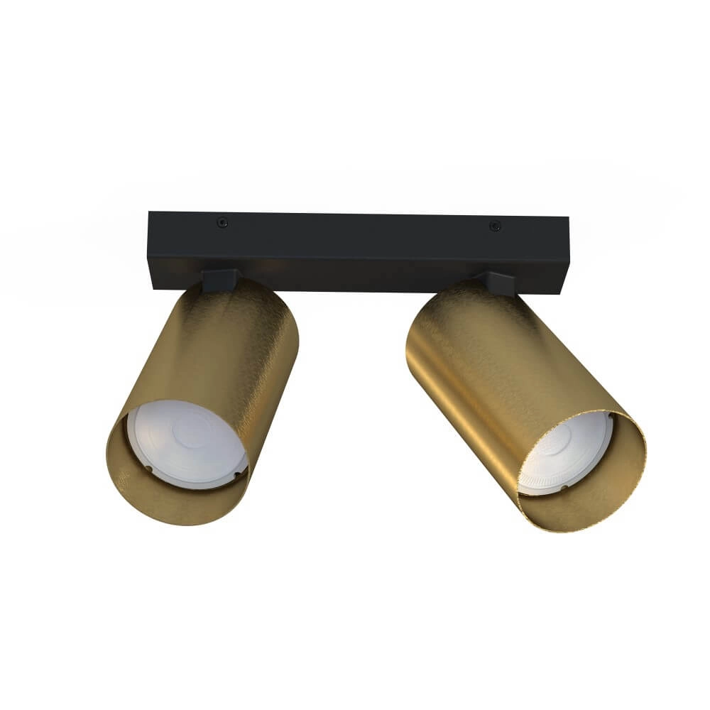 Gold surface-mounted spotlight Mono 2-light tiltable