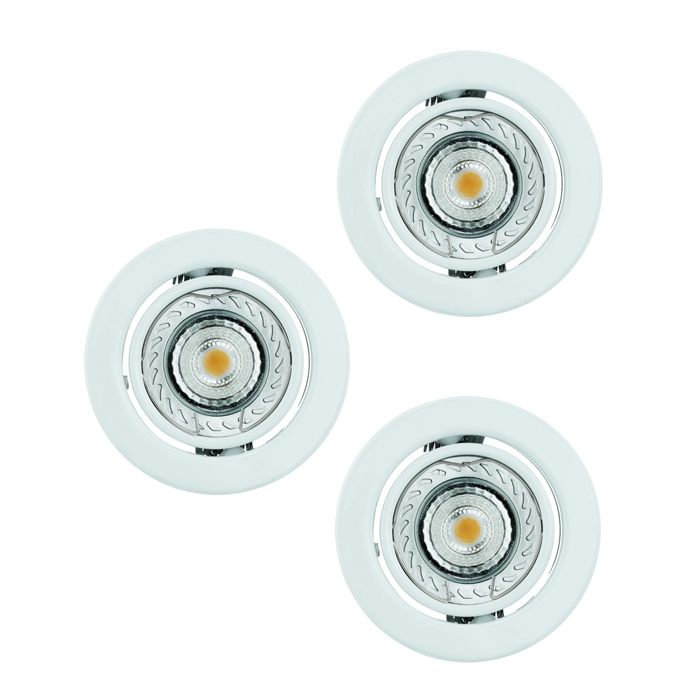 Set of 3 recessed spotlights Igoa white orientable