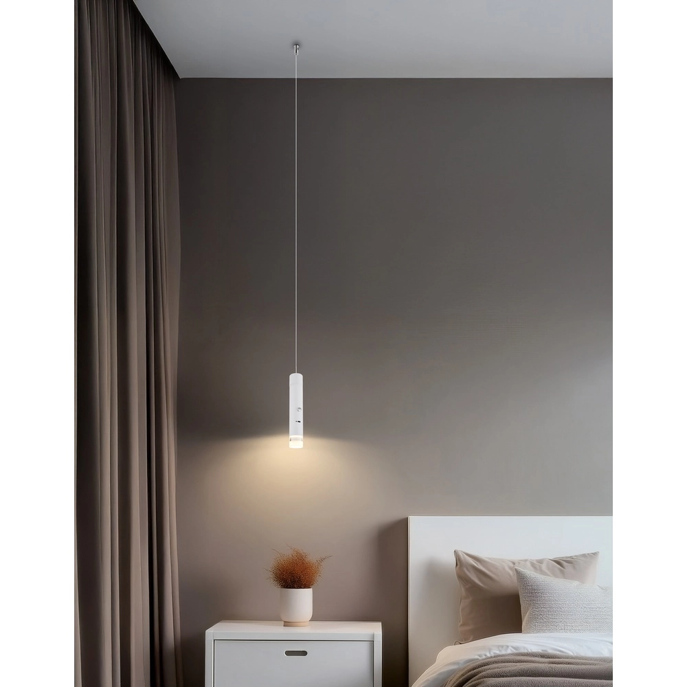 Sleek pendant lamp Pelo white Globo 9007371566358