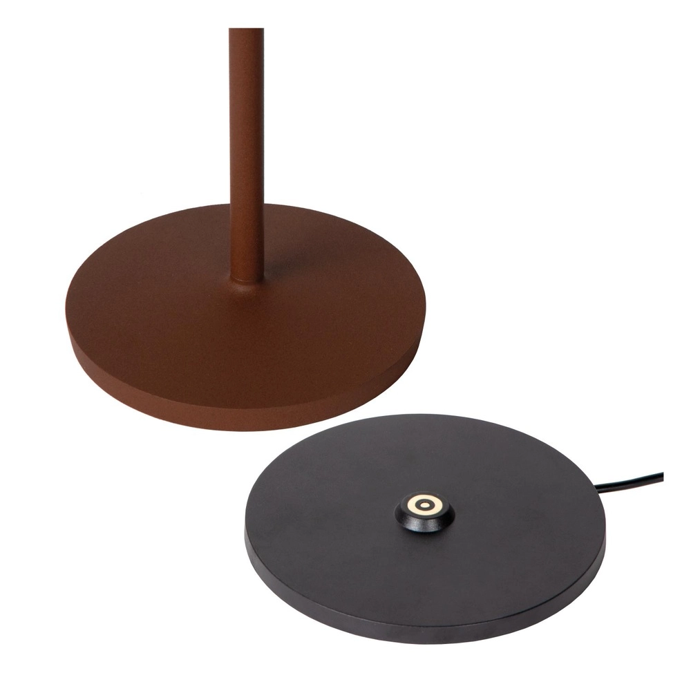 Rechargeable table lamp Justine Rust brown with charging station Lucide 5411212272195