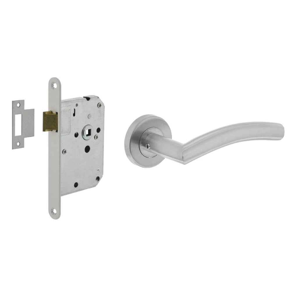 Complete door handle set Lisa Stainless steel