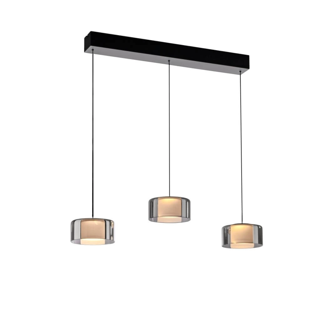 3-light pendant lamp Rika black