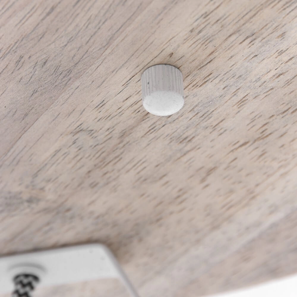 Industrial ceiling lamp Gearwood 3-light white with wood Steinhauer 8712746135428
