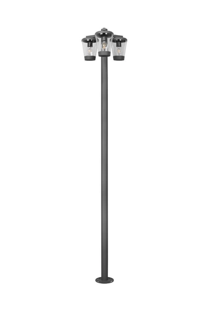 Garden lantern Cavado 3-light 220cm anthracite