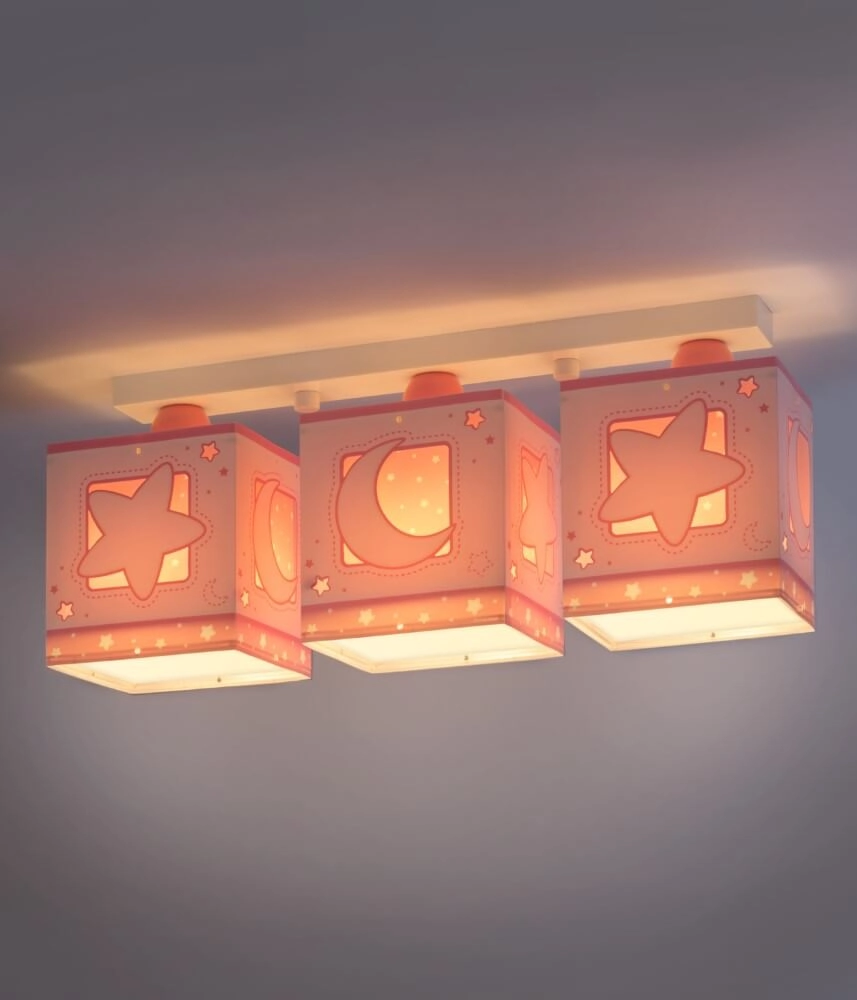 Children's room ceiling lamp Moonlight 3-lightest soft pink Dalber 8420406000411