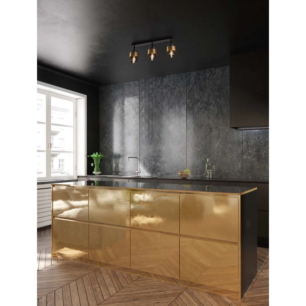 Ceiling lamp Sianna 3-light black with gold Lyora 5212017452610
