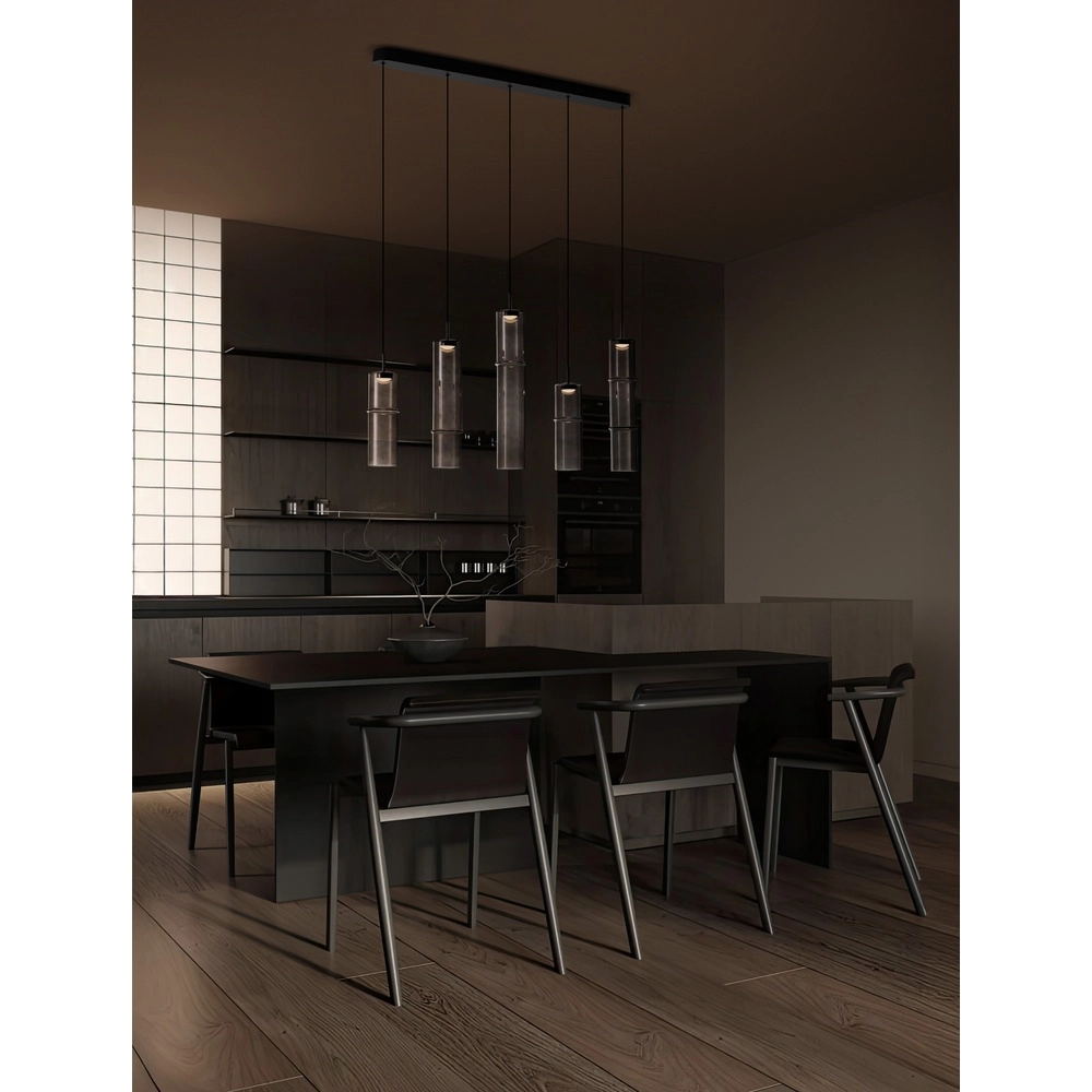 Unique pendant lamp Sano straight 5-light smoke glass Lyora 5212017474070