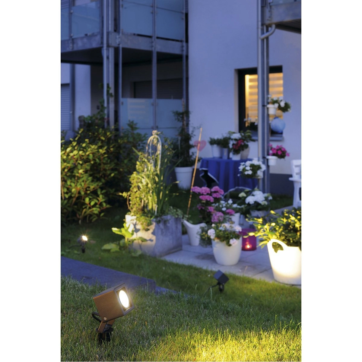 Square garden spotlight Nautilus Square LED with ground spike SLV 4024163140775