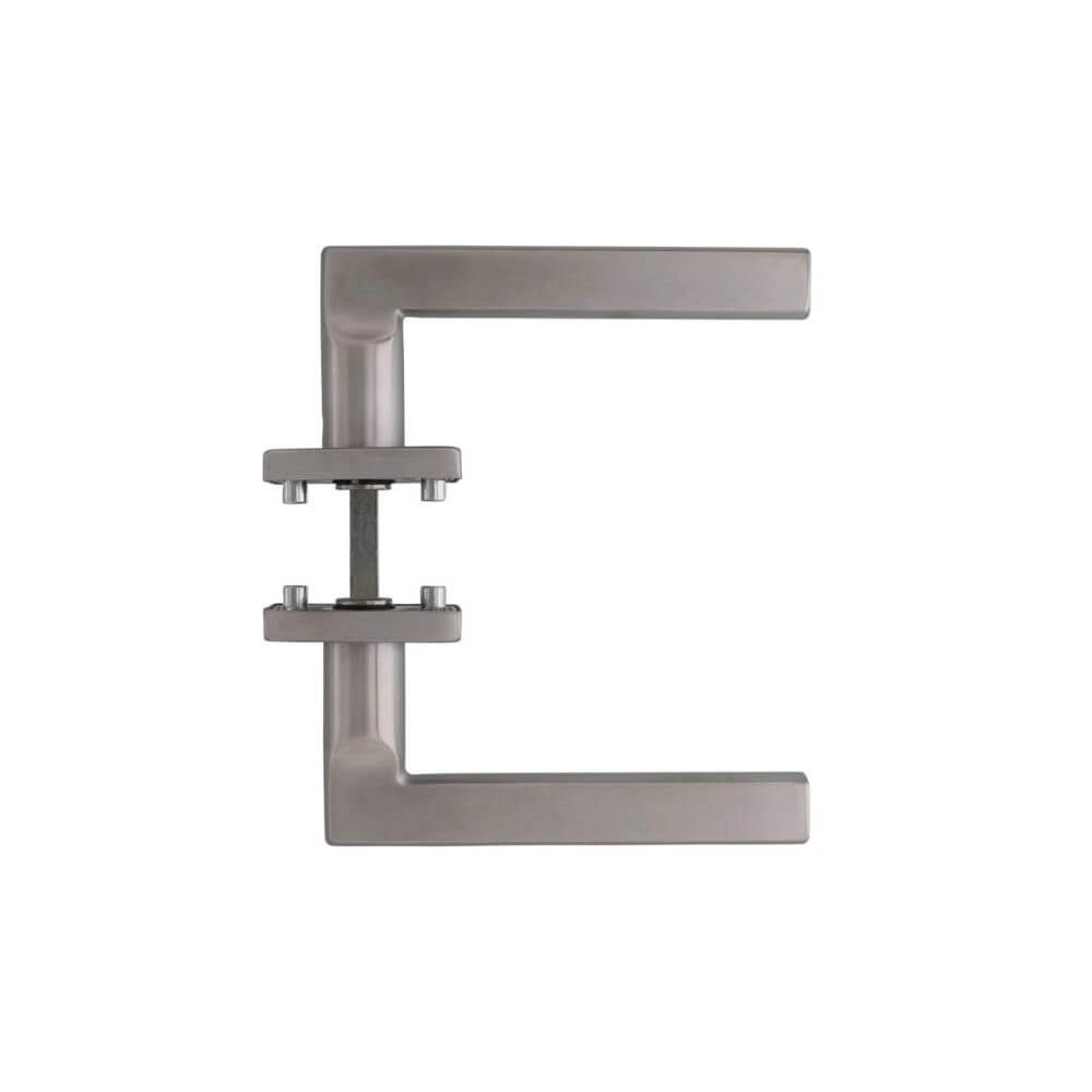 Flat door handle Hoek 90 on rosette stainless steel Intersteel 8714186173732