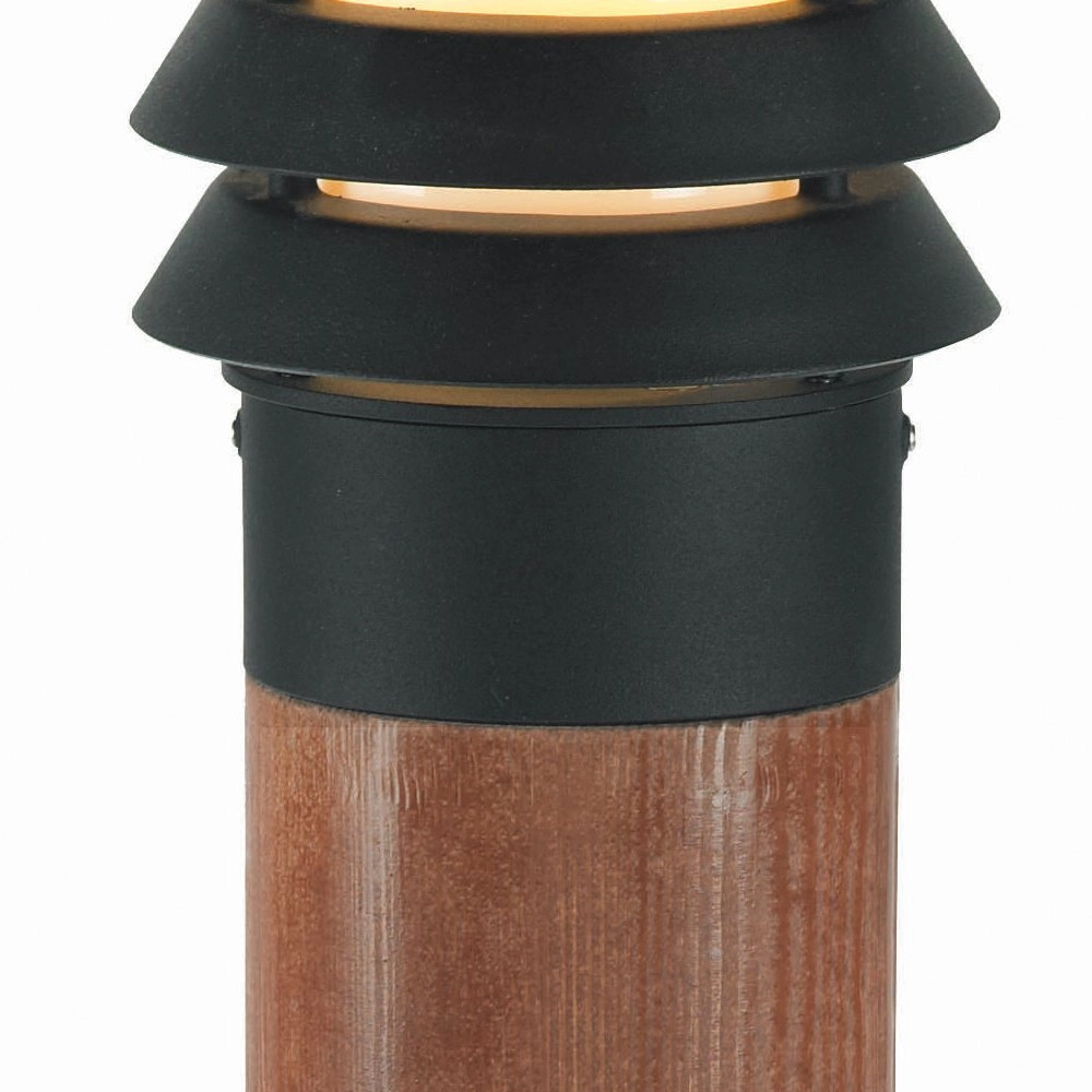Rural terrace lamp Selhalm 85cm black with wood Franssen 7042891440667