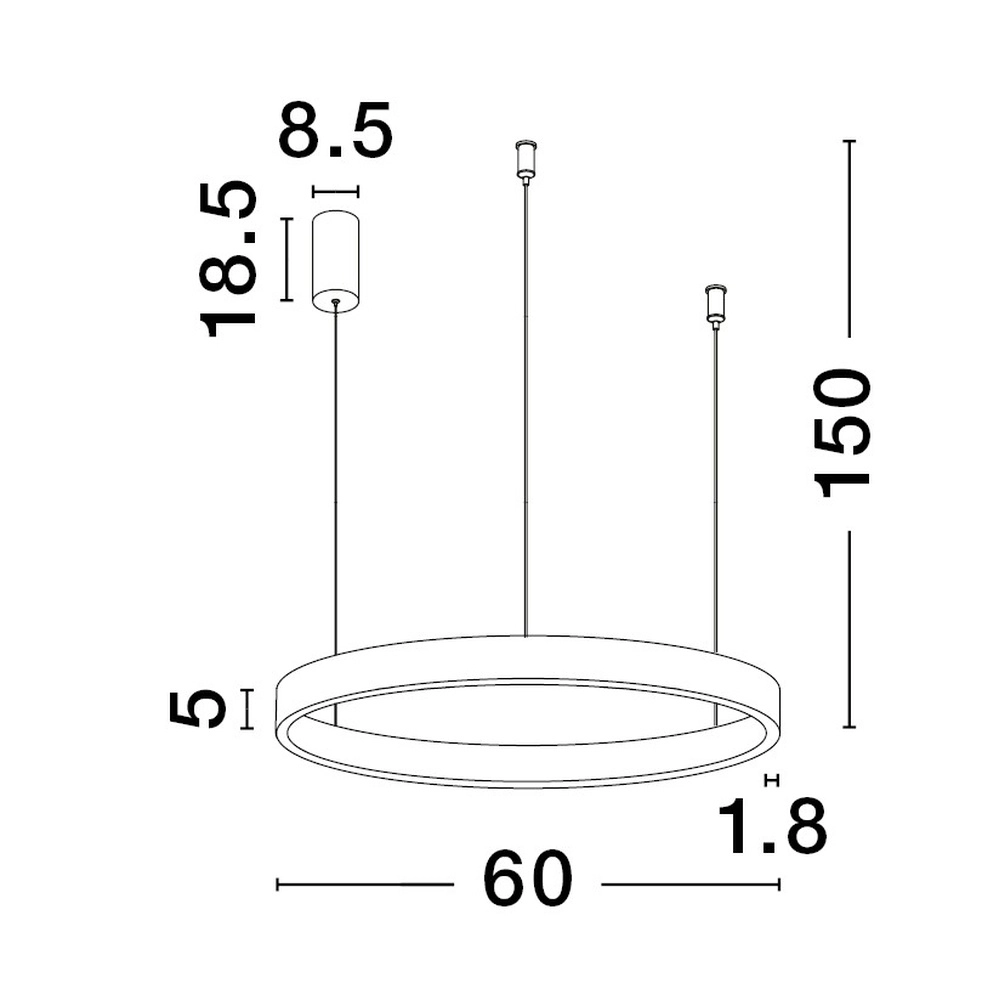 Design pendant lamp Elowen silver grey Ø 60cm Lyora 5212017439079