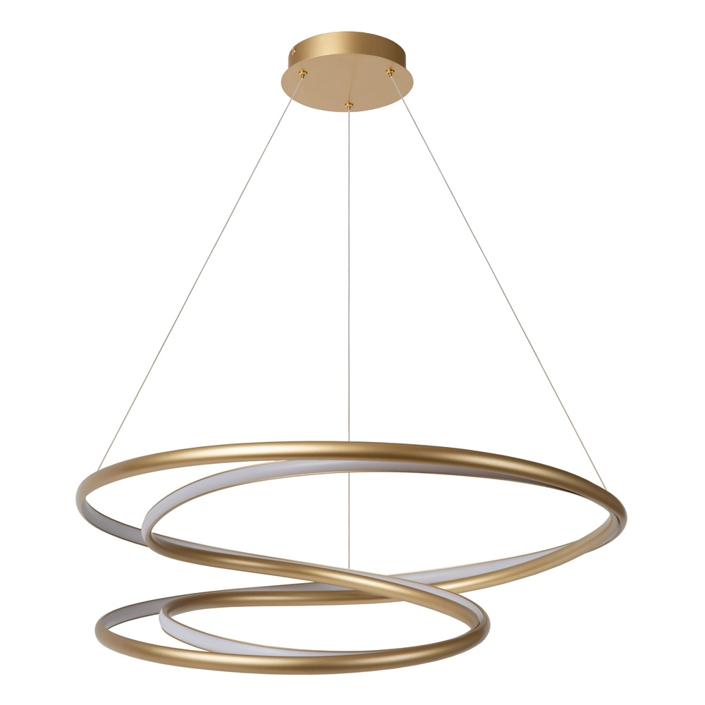 Design pendant lamp Sardana Ø 80cm curl gold Premium by Lucide 5411212520890