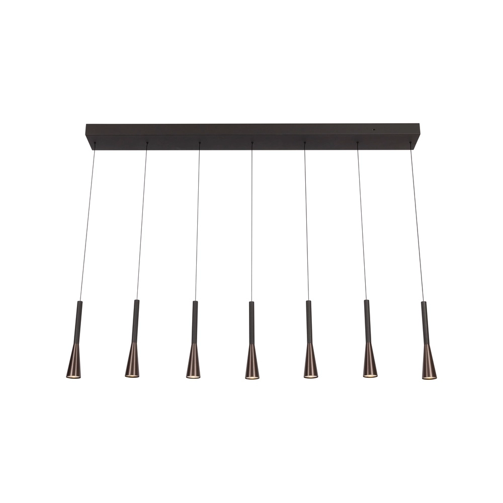 Design pendant lamp Joakim 7-light coffee brown