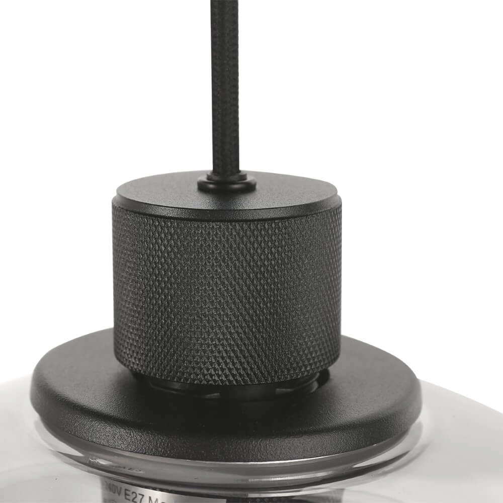 Dining table hanging lamp Reflexion black with smoked glass Steinhauer 8712746172959