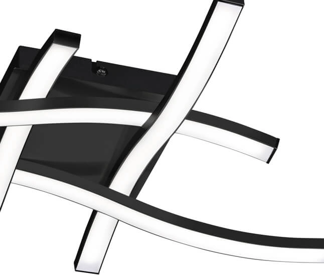 Black ceiling lamp Route 4 stripes Trio 4017807471304
