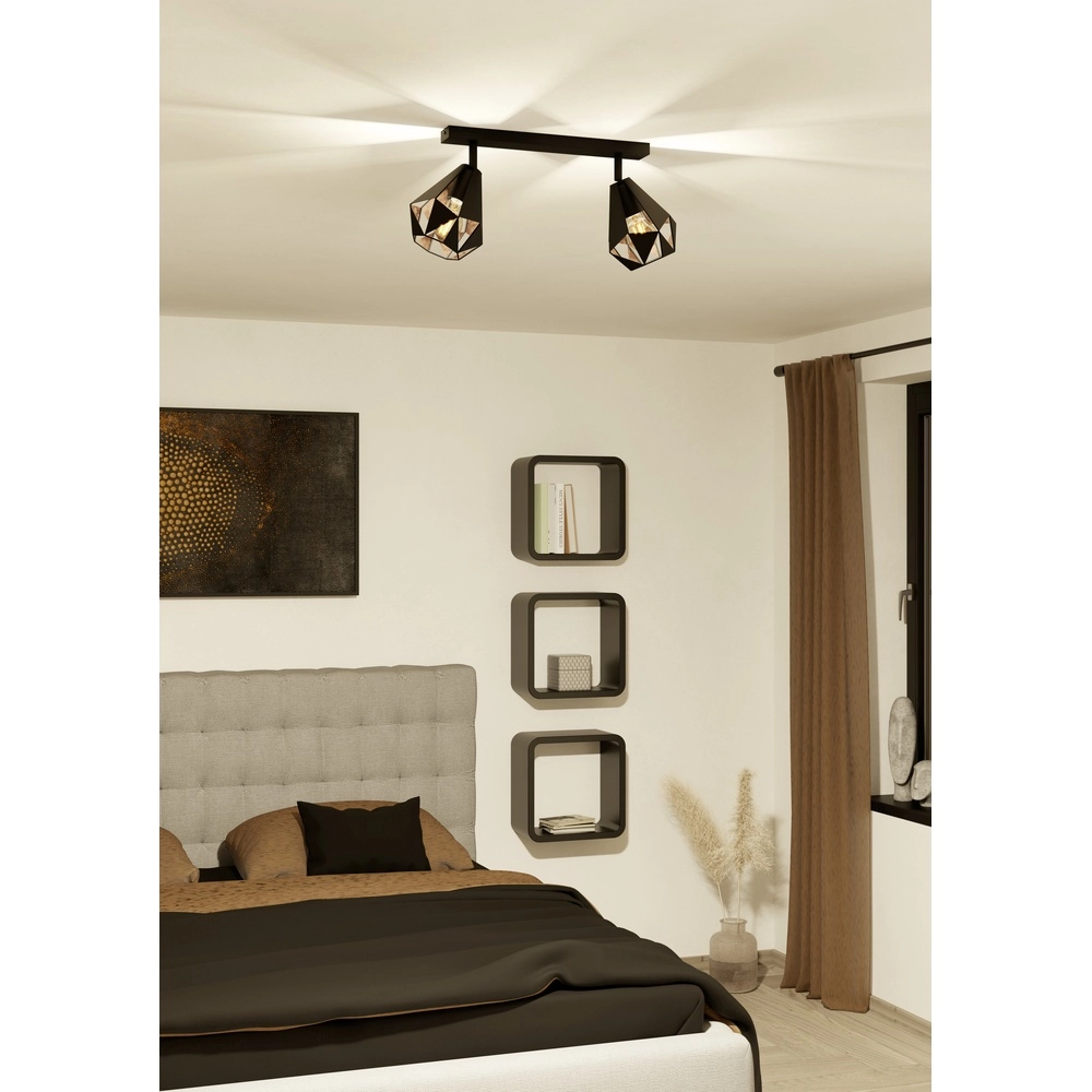 Black ceiling lamp Carlton 7 2L - with copper Eglo 9002759437169